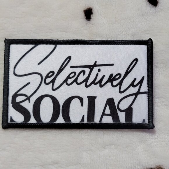 Selectively Social DYI Fabric Hat Patch Glue Iron On Sew Custom Hat Patch - Picture 3 of 4